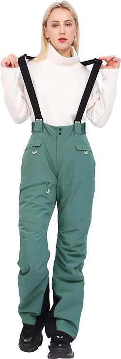 PRO Snow Ski Bib Pants for Women Insulated Windproof Waterproof Breathable Pants with Detachable ... | Amazon (US)