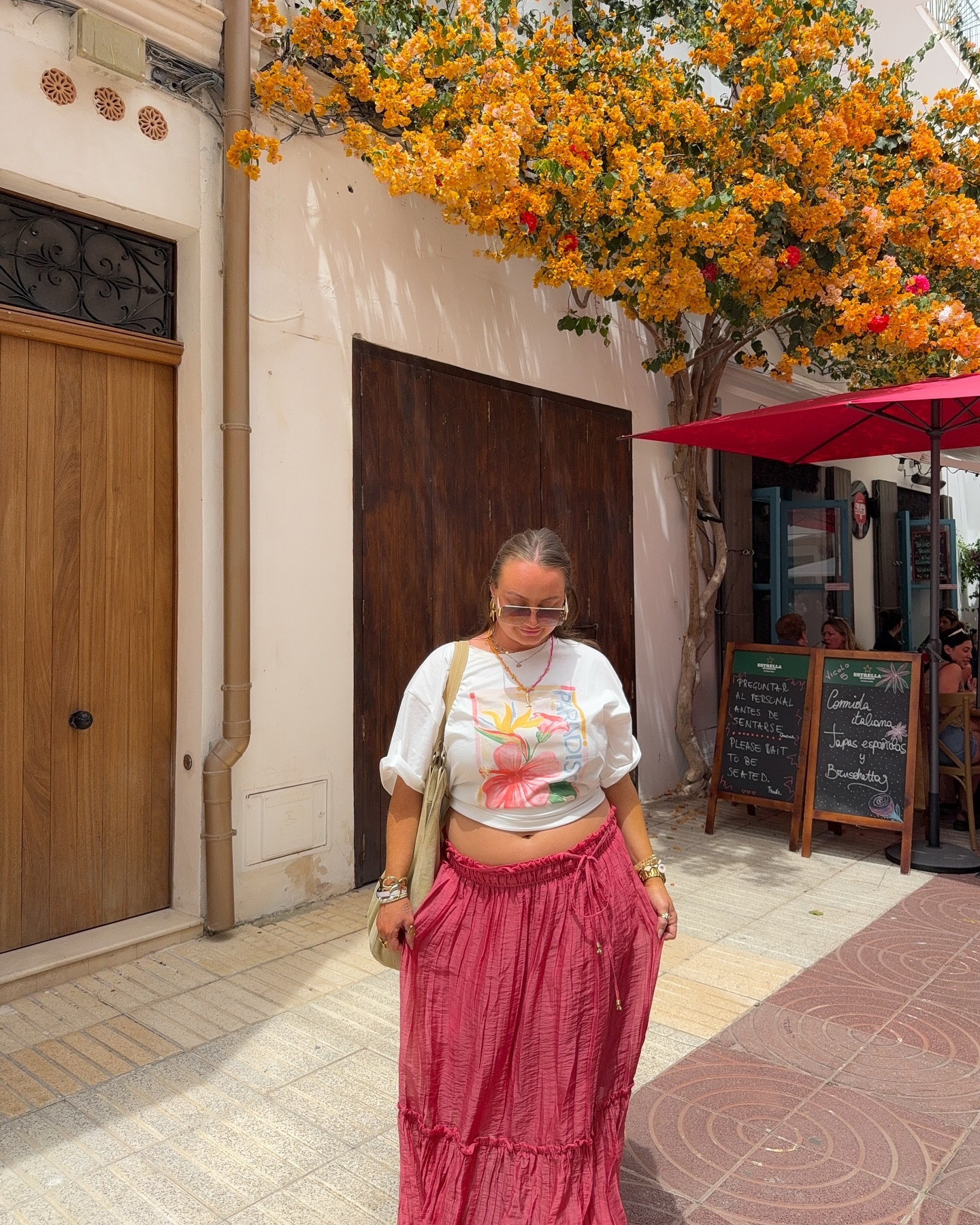 always room for gelato 🍨🌞🌊🐙🌴 wearing a Large in the skirt, XL top! Perfect casual outfit for exploring Ibiza town 

#LTKSeasonal #LTKMidsize #LTKTravel