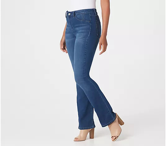 Laurie Felt Regular Silky Denim Boot Cut Pull-On Jeans - QVC.com | QVC