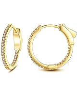 PAVOI 14K Gold Plated Cubic Zirconia Cuff Earrings Huggie Stud | Amazon (US)