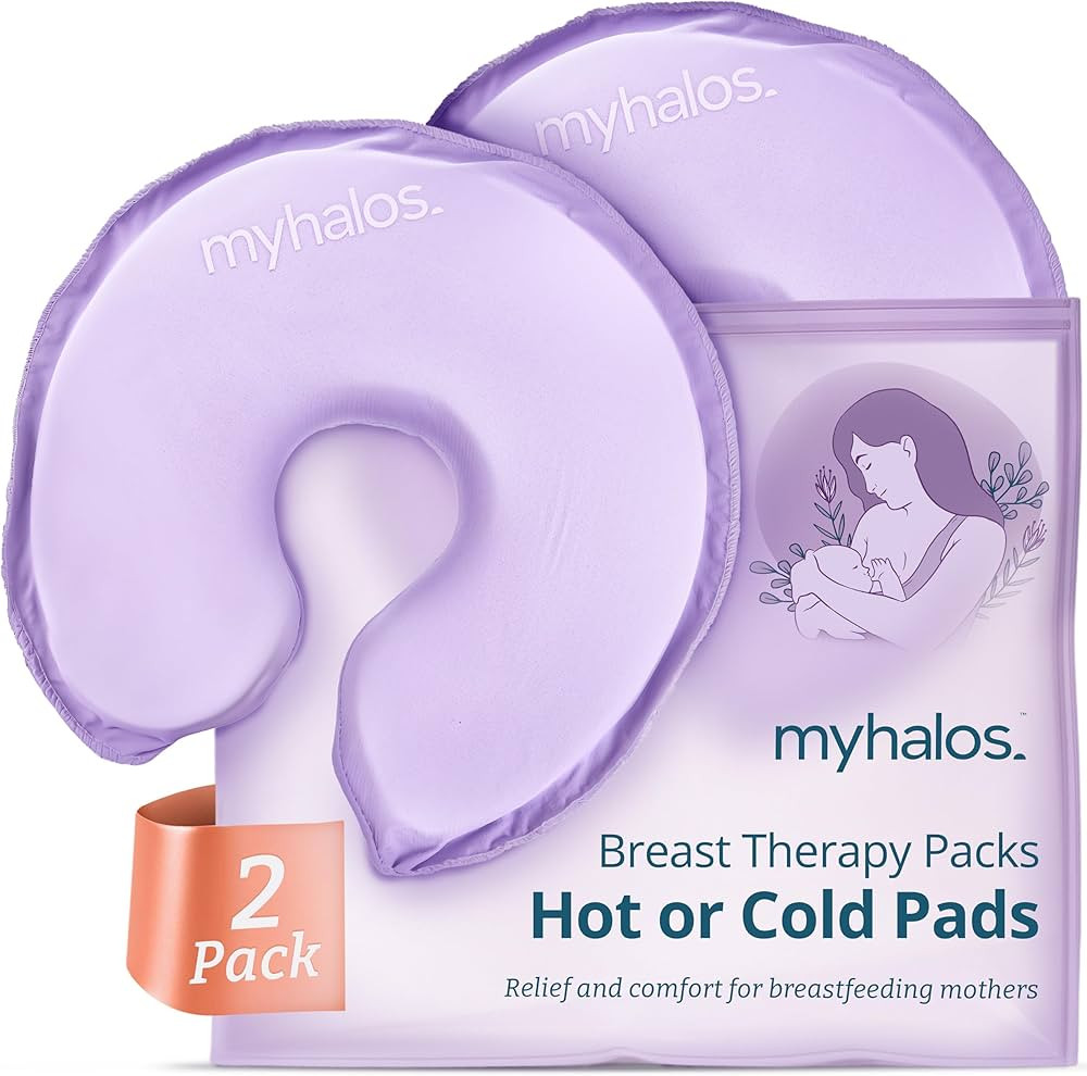 MyHalos® Breast Therapy Pads for Breastfeeding - 2 Reusable Hot & Cold Compress Pads, Breastfeed... | Amazon (US)