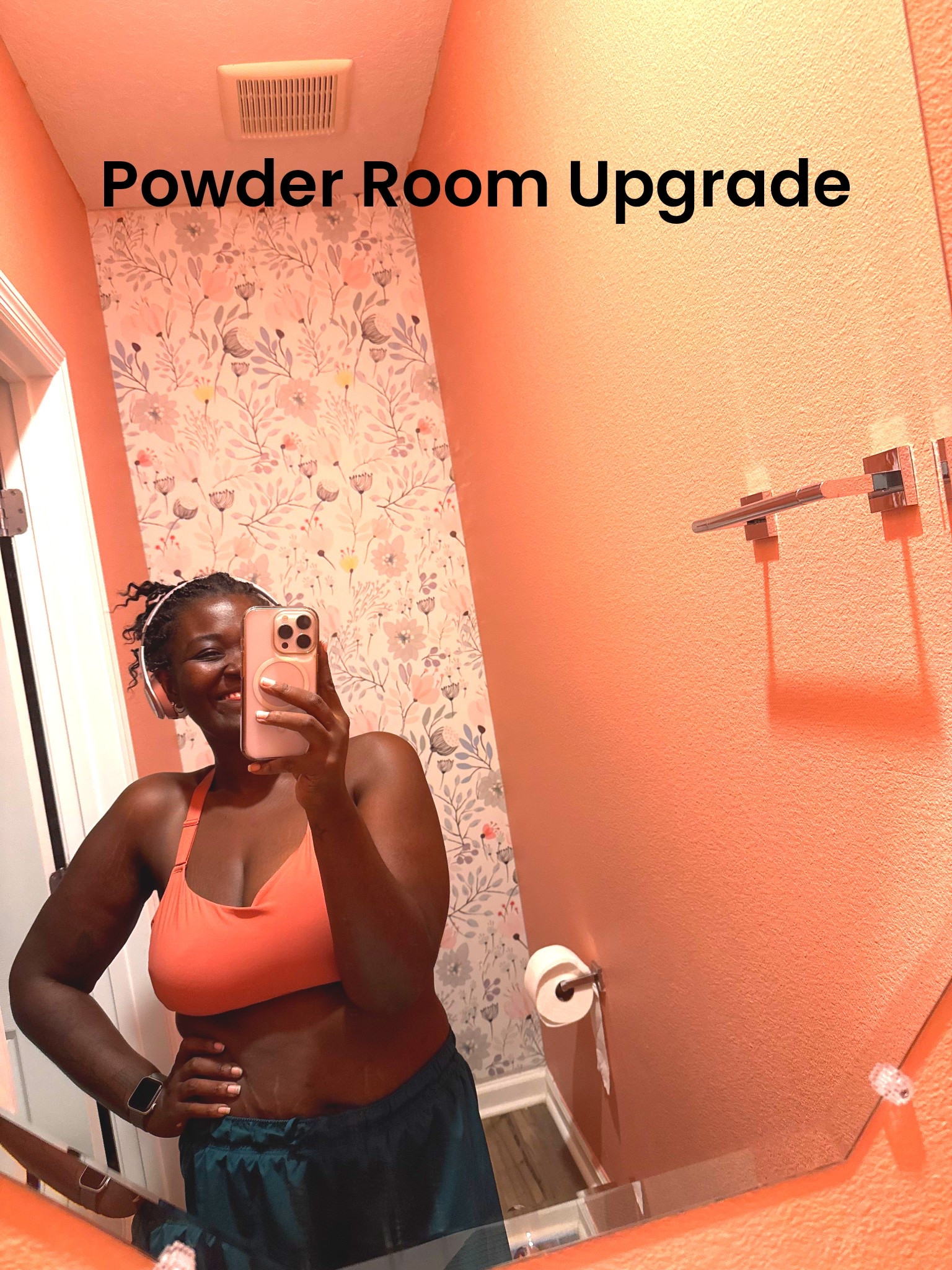 Home improvement projects can be as simple as a little wallpaper and some paint! Love this coral color I found at #homedepot thanks to #glidden 

#LTKHome #LTKFamily #LTKFindsUnder100