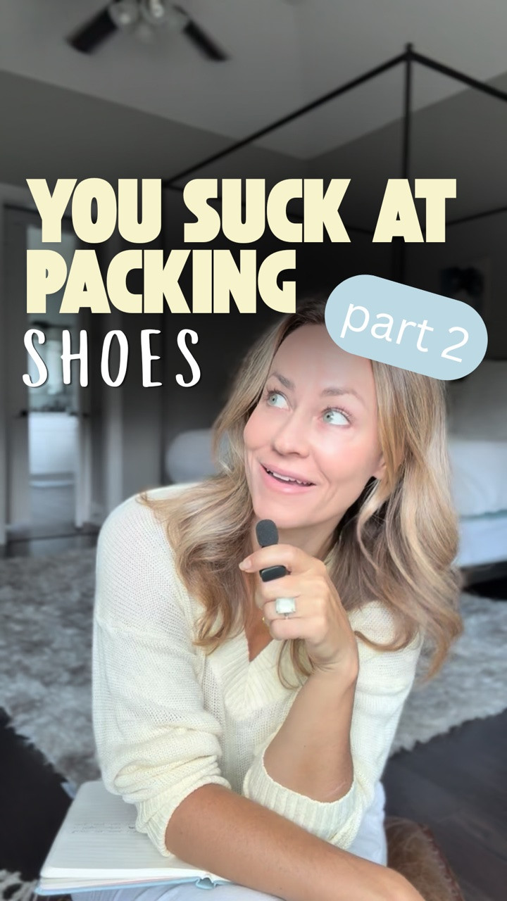 🚨 If your shoes need their own suitcase… Part 2 is for you! 

If you’re trying to fit everything into a carry-on, you can’t pack “emotional support shoes” 🤭

Instead, follow the 3-shoe rule:
👟 1 comfortable walking shoe
👠 1 dressier shoe
🥾 1 trip-specific shoe (think hiking boots, sandals, snow boots, water shoes, etc.)

Then level up with these pro packing tips:
✔️ Pack shoes in a shoe bag or shower cap to keep the rest of your clothes clean.
✔️ Fill the inside of your shoes with socks, chargers, jewelry, or other small items so no space goes to waste.
✔️ Wear your bulkiest pair to the airport and save valuable suitcase space.

Packing lighter means packing smarter and avoiding decision fatigue on vacation 🏖️

📌 Save this for your next trip.
✈️ Share this with your friend who packs six pairs of shoes for a three-day vacation.

#PackingTips #CarryOnPacking #TravelTips #TravelHacks #PackLight Overpacking PackingHacks TravelEssentials CarryOnOnly LuggageTips TravelSmart VacationTips FrequentFlyer TravelCreator PackingGuide

#LTKTravel #LTKOver40 #LTKActive