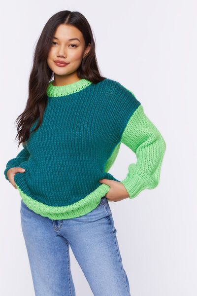 Colorblock Purl Knit Sweater | Forever 21 (US)