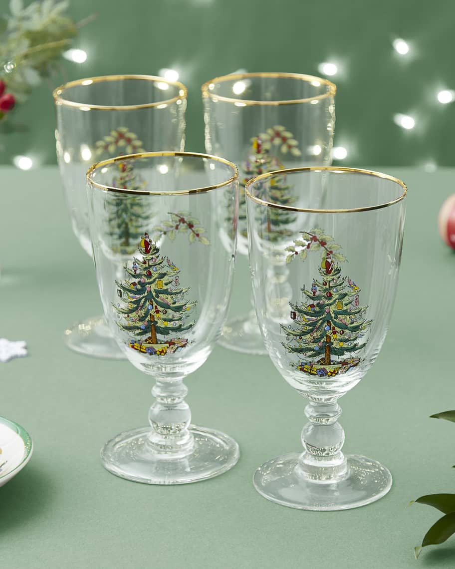 Spode Christmas Tree Pedestal Goblets, Set of 4 | Neiman Marcus
