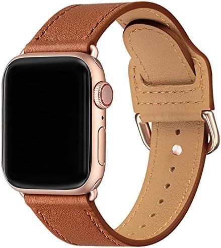 POWER PRIMACY Bands Compatible with Apple Watch Band 38mm 40mm 41mm 42mm 44mm 45mm, Top Grain Lea... | Amazon (US)