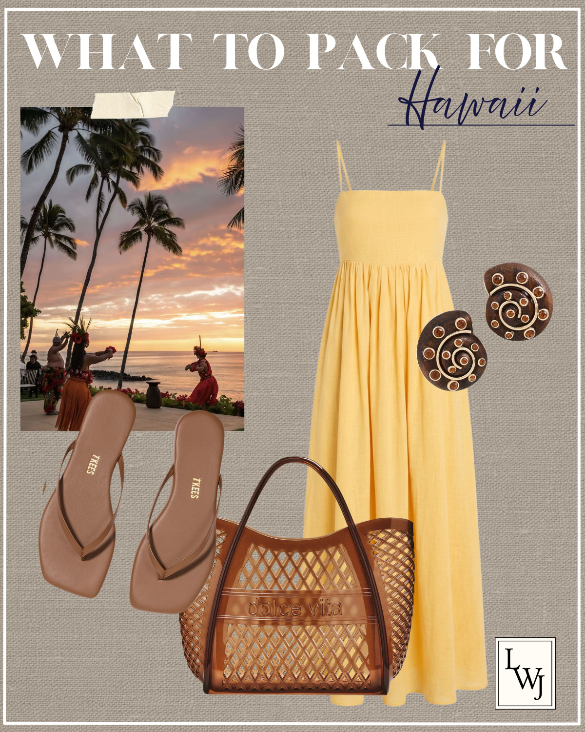hawaii outfit inspo 

summer vacation / island vacation / yellow petal and pup sundress / maxi dress/ luau outfit / statement seashell earrings / tkees sandals / jelly dolce vita tote / dinner outfit

#LTKootd #LTKSeasonal #LTKTravel