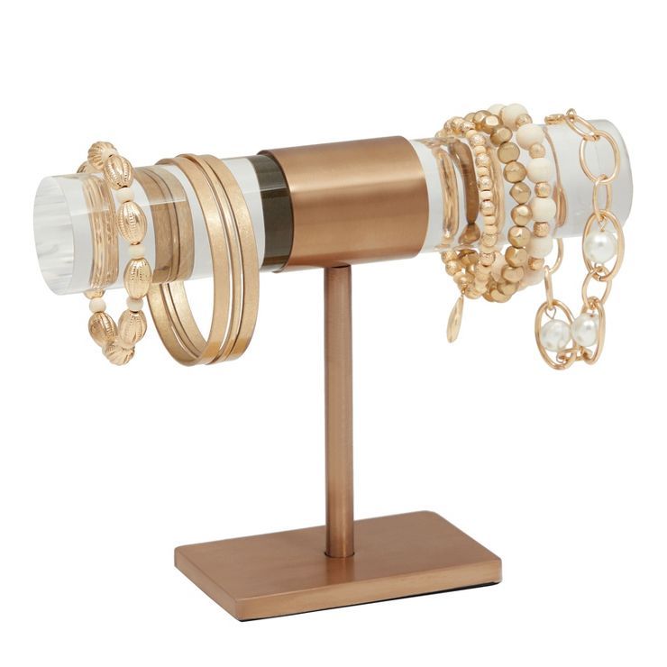 Juvale Gold T-Bar Jewelry Holder, Acrylic Bracelet Holder for Bracelets,  8 x 6 In | Target