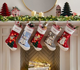 Light-Up Quilted Christmas Stocking Collection | Pottery Barn Kids