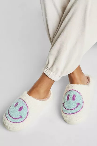 Borg Happy Face Slippers | Boohoo.com (UK & IE)