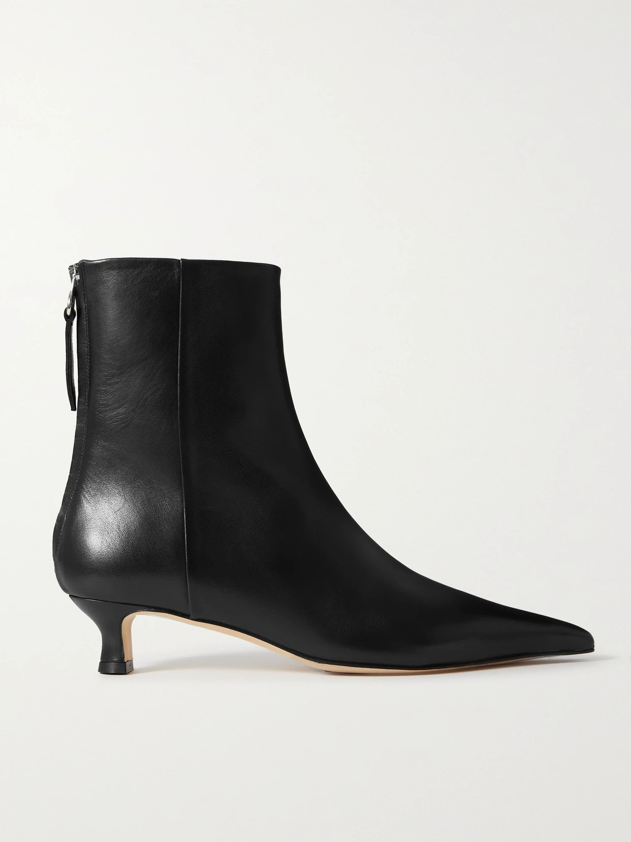 Aeyde - Zoe Leather Point-toe Ankle Boots - Black | NET-A-PORTER (UK & EU)