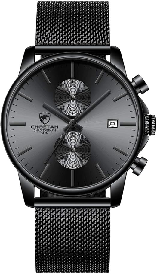 GOLDEN HOUR Mens Watch Fashion Sleek Minimalist Quartz Analog Mesh Stainless Steel Waterproof Chr... | Amazon (US)