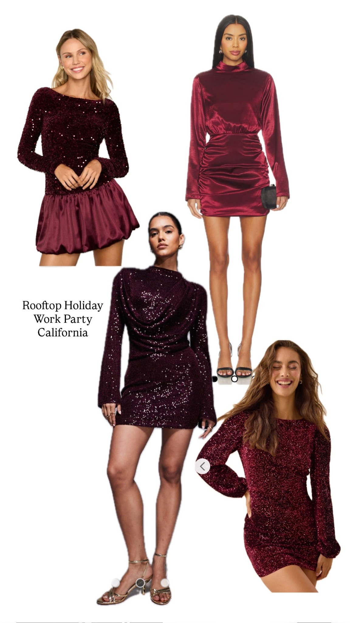 Red and Burgundy sequin dresses for holiday parties! 

#LTKStyleTip #LTKMidsize #LTKHoliday