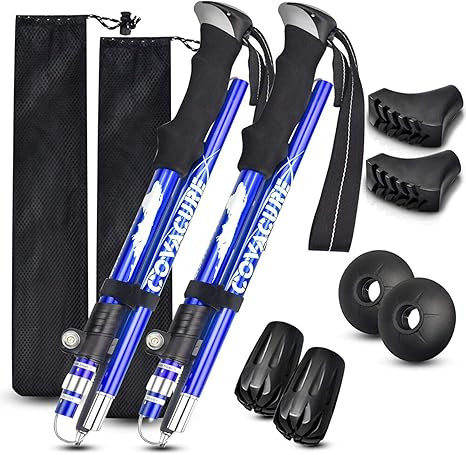 Covacure Trekking Poles Collapsible Hiking Poles - Aluminum Alloy 7075 Trekking Sticks with Quick... | Amazon (US)