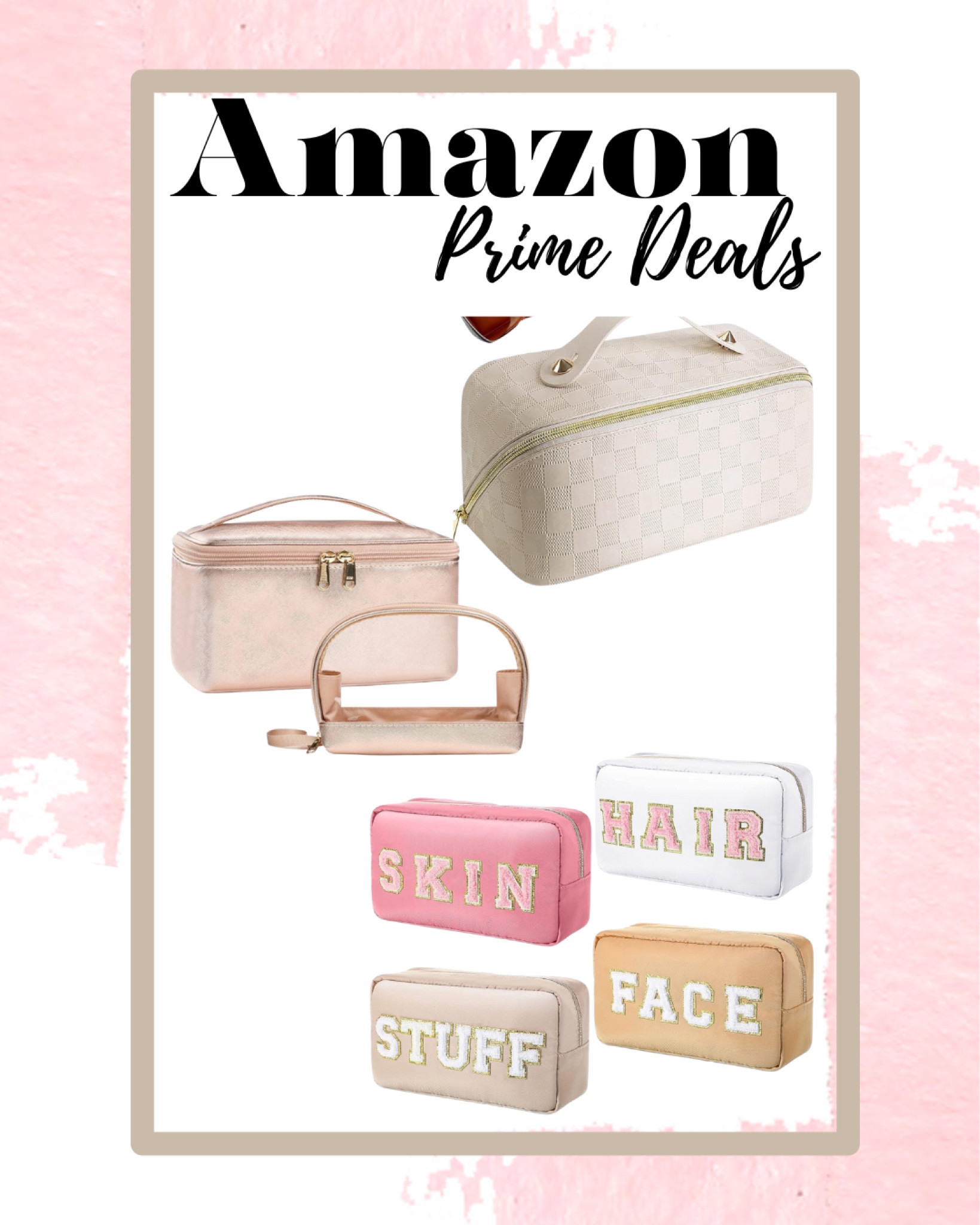 Makeup Bags  Large Makeup Bag Organizer & Small Cosmetic Bag Multifunctional Make Up Bags Cosmetics Toiletry Brushes Storage  Makeup Case,

#LTKGiftGuide #LTKxPrime #LTKbeauty