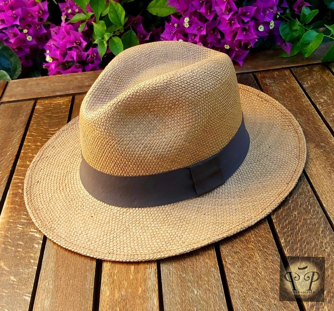 Genuine Ecuadorian Coffee Brown Coloured Panama Hat Handwoven Toquilla Palm Hat Unique Hat Authen... | Etsy (UK)