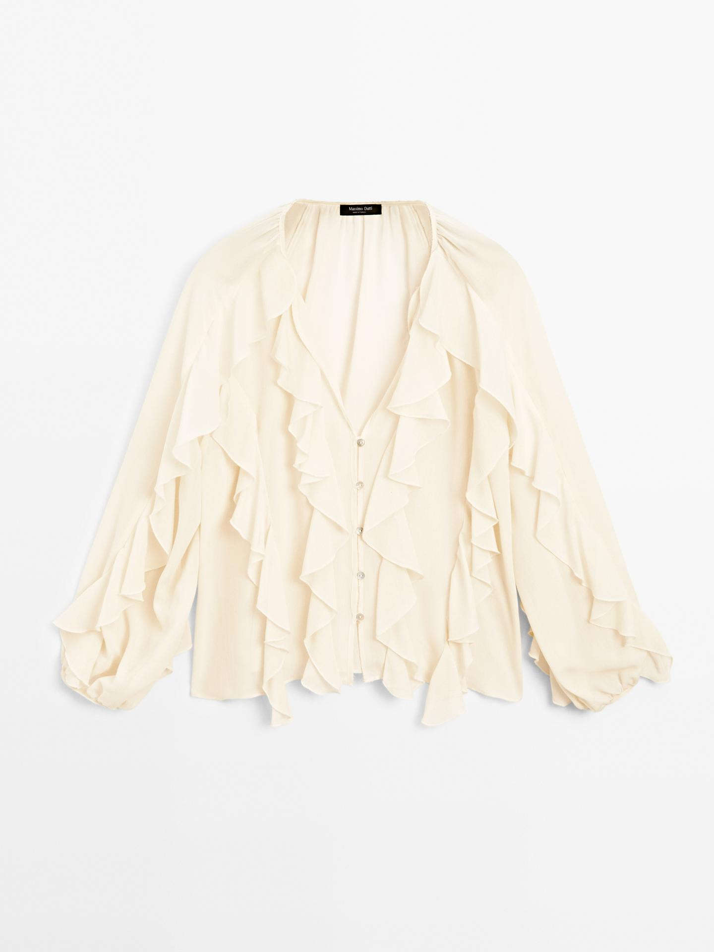 Flowing blouse with ruffles | Massimo Dutti UK
