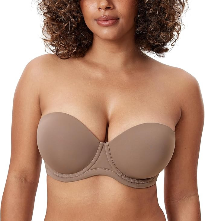 DELIMIRA Women's Underwire Contour Multiway Full Coverage Strapless Bra Plus Size | Amazon (US)
