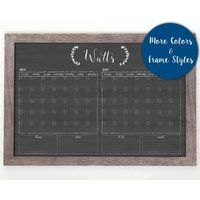 Chalkboard Calendar Dry Erase Command Center, LARGE 24 X 36 Chalkboard Calendar / Dry erase calendar / Framed calendar / 2 months 3616 | Etsy (US)