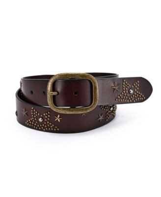 Old Trend Women's Glory Star Leather Belt - Black | Macy's