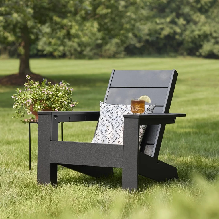 Better Homes & Gardens Ezra Outdoor HDPE Adirondack, Black | Walmart (US)