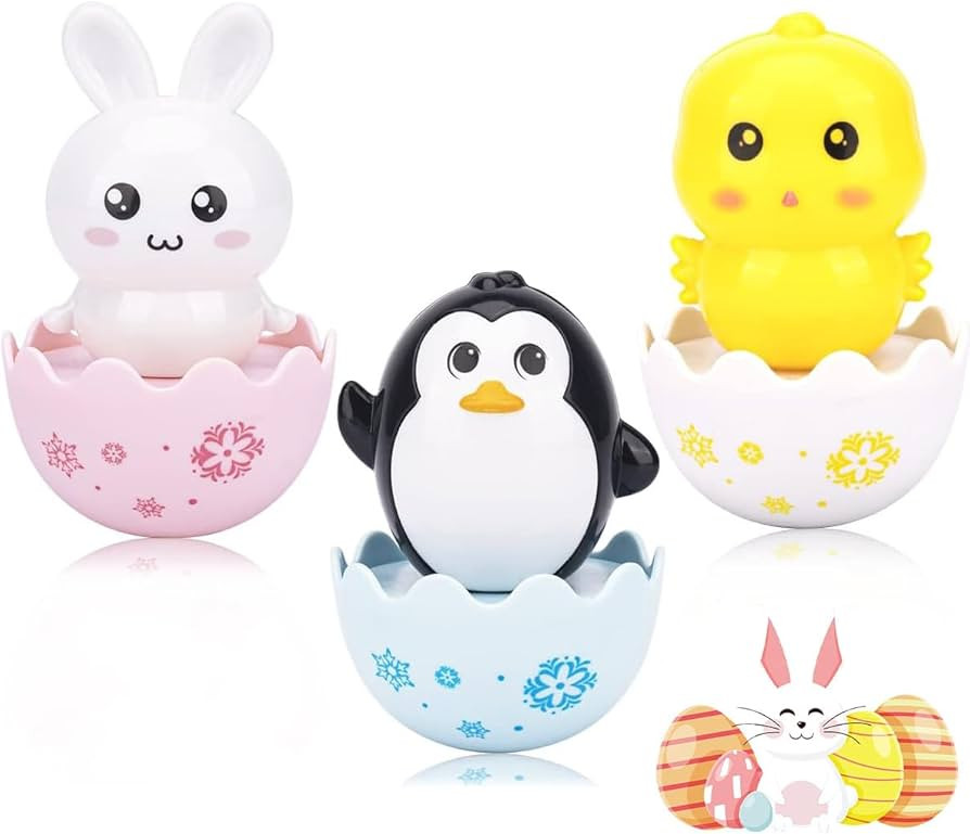 Easter Egg Toys - Bunny Chick Easter Basket Stuffer, Plastic Easter Toys with Rattles, Easter Egg... | Amazon (US)