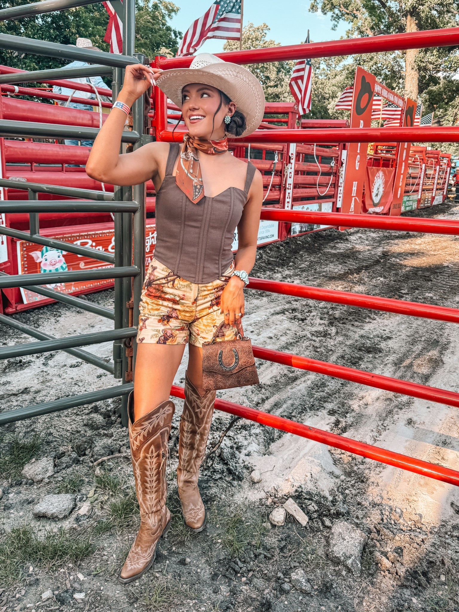 Rodeo outfit! 

Lane boots: “TXCARA” for discount! 
Gigi Pip Hats: “CARAK15” for discount! 
Shorts: Rodeo Quincy- “TXCARA”
Purse: LovLeathers - C"ARALOV”

#summeroutfit #rodeo #cowboyboots #countryconcert #outfitidea

#LTKSeasonal #LTKStyleTip #LTKSummerEdit