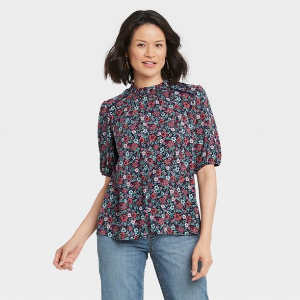 Women's Short Sleeve High Neck Blouse - Knox Rose™ | Target