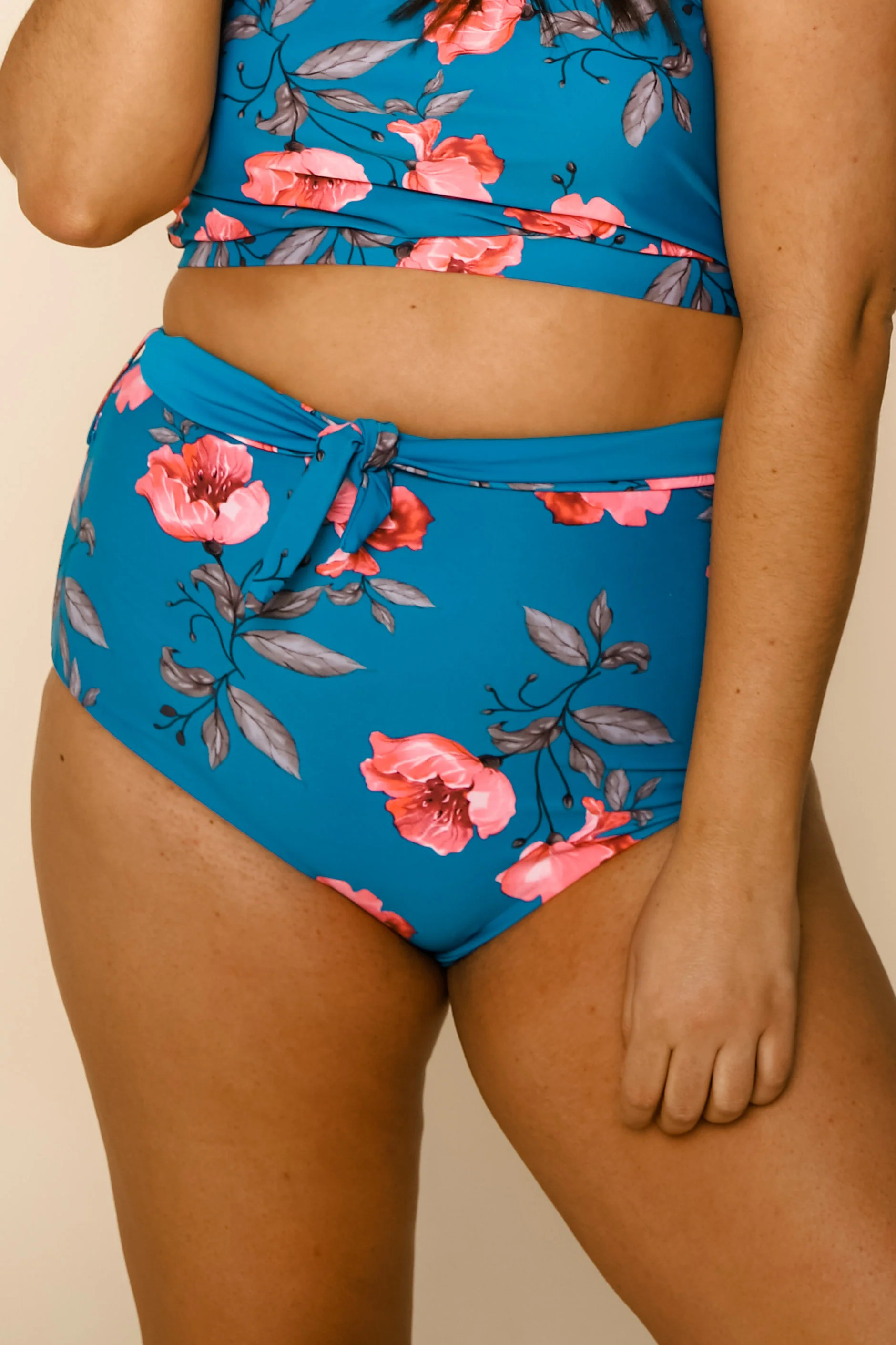 Nori Reversible Bottoms | Blue/Blue Floral | Final Sale Medium | Coral Reef Swim