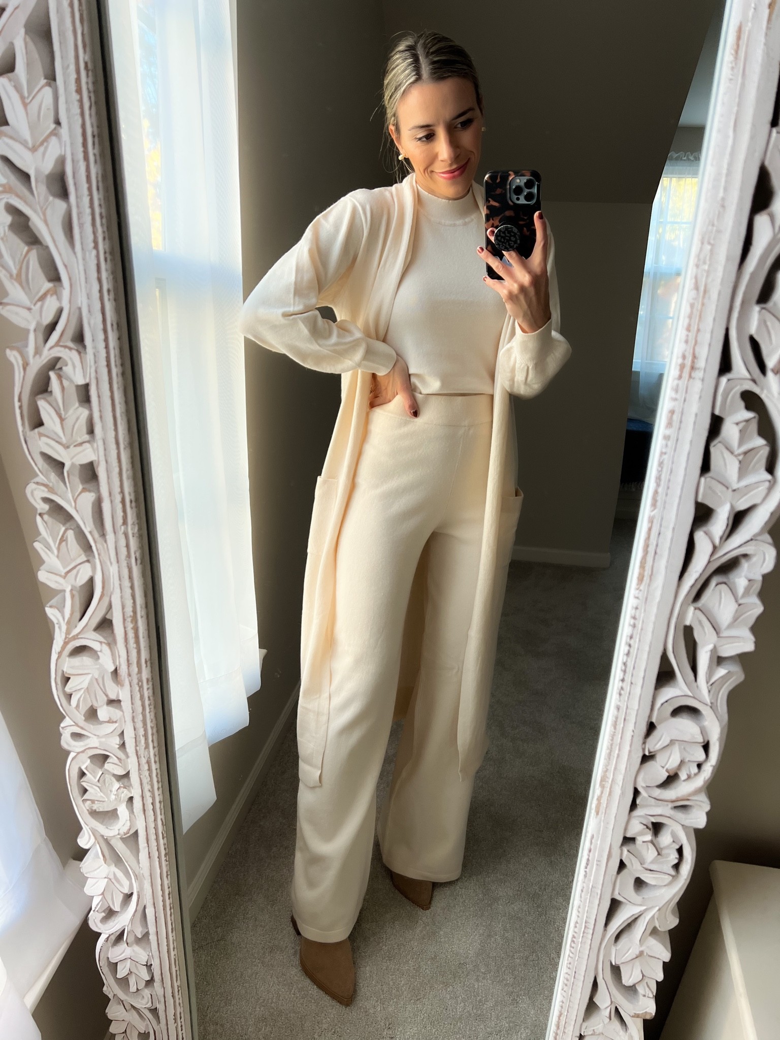 sweater pants & cardigan size XS
mock neck tank size S

#bridetobe #matchingset #thanksgivingoutfit #falloutfit

#LTKwedding #LTKunder100 #LTKSeasonal