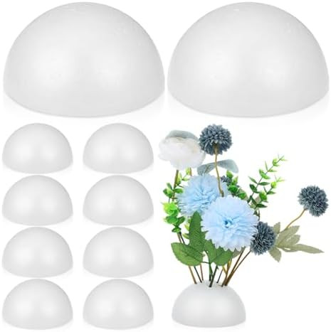 BESTOYARD 20Pcs Floral Foam Half Sphere, 4 Inch Styro Foam Balls for Artificial Flowers, White Ro... | Amazon (US)