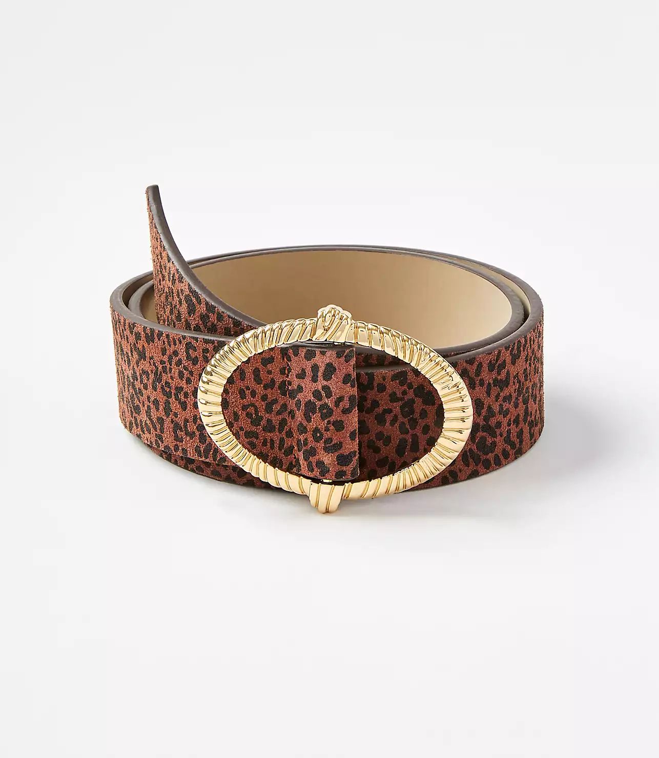 Leopard Print Double Buckle Belt | LOFT