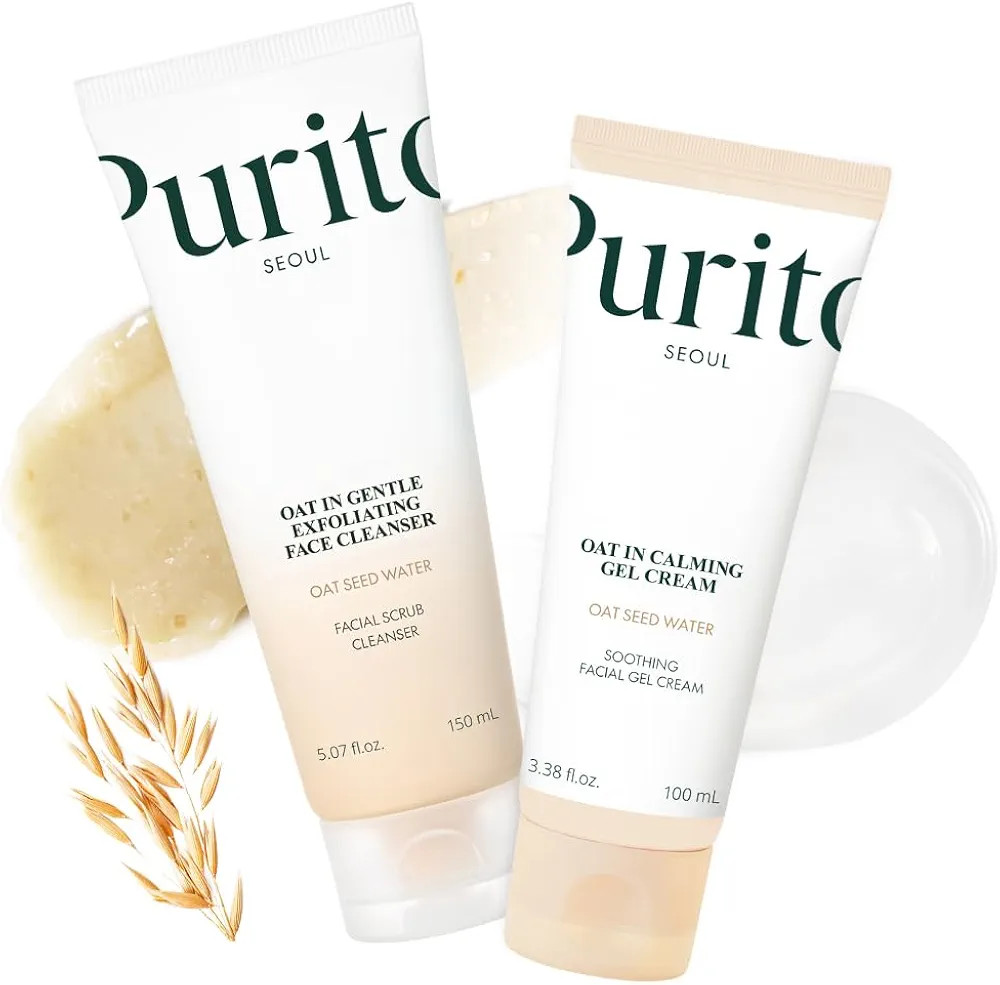 PURITO Oat Velvet Duo, Calming Gel Cream & Exfoliating Facial Polish, Non-comedogenic Formula, Mo... | Amazon (US)