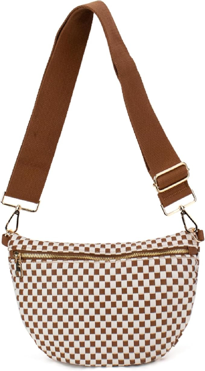 The Fiona | Woven Bum Bag | Stylish Woven Crossbody Bag | Adjustable Strap for Travel Festivals &... | Amazon (US)