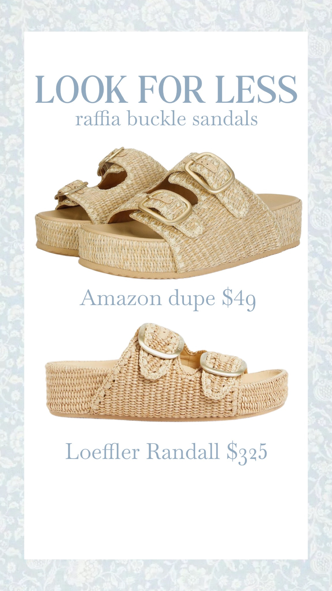 I found these amazing raffia sandals that look just like a designer pair, but for a fraction of the price! 😍 Perfect for spring and summer, these sandals are stylish, versatile, and comfortable—definitely a steal! Don’t miss out on this budget-friendly dupe✨👡 #LTKStyle #AffordableFashion #DesignerDupe #SpringShoes #SummerStyle #RaffiaSandals #FashionSteals #StyleOnABudget #lookforless #dupe #amazon #amazonfind #shoes #sandals

#LTKSaleAlert #LTKShoeCrush #LTKFindsUnder50