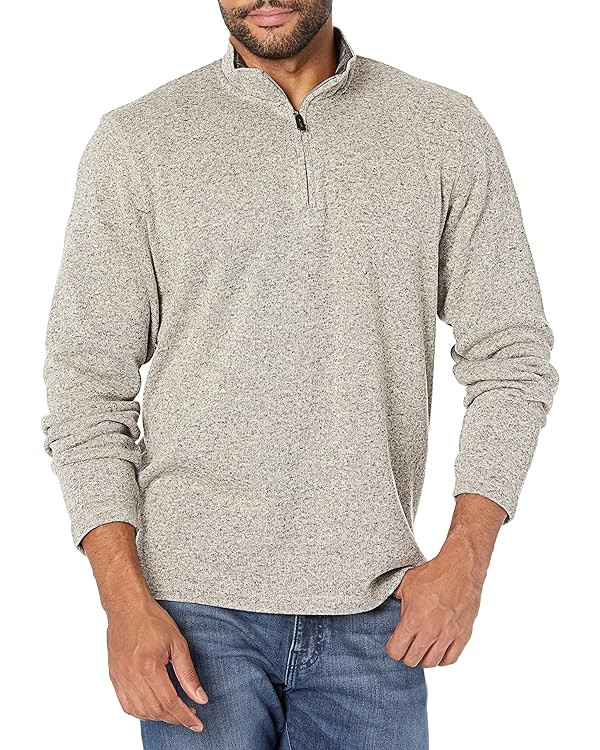 Wrangler Authentics Men's Long Sleeve Fleece Quarter-Zip Sweater | Amazon (US)
