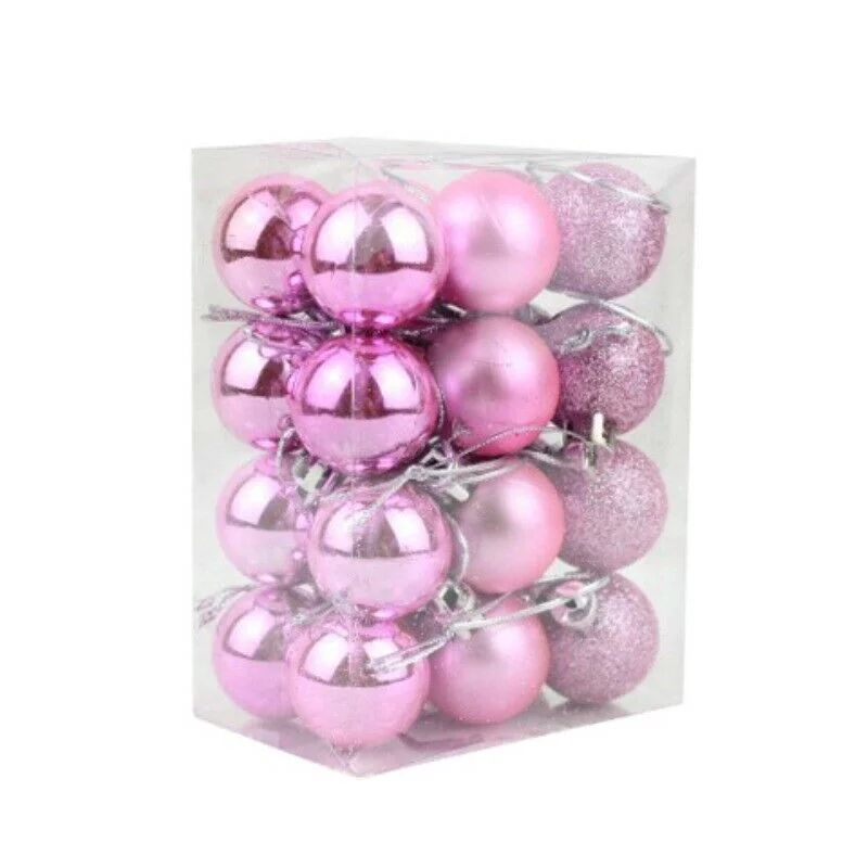 24Pcs Christmas Baubles Xmas Tree Small Solid Hanging Balls Party Decor 30mm Ornament Decoration ... | Walmart (US)