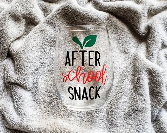After school snack, Teacher wine glass, Gift for teacher, Christmas gift, Teacher gift, Wine glas... | Etsy (US)