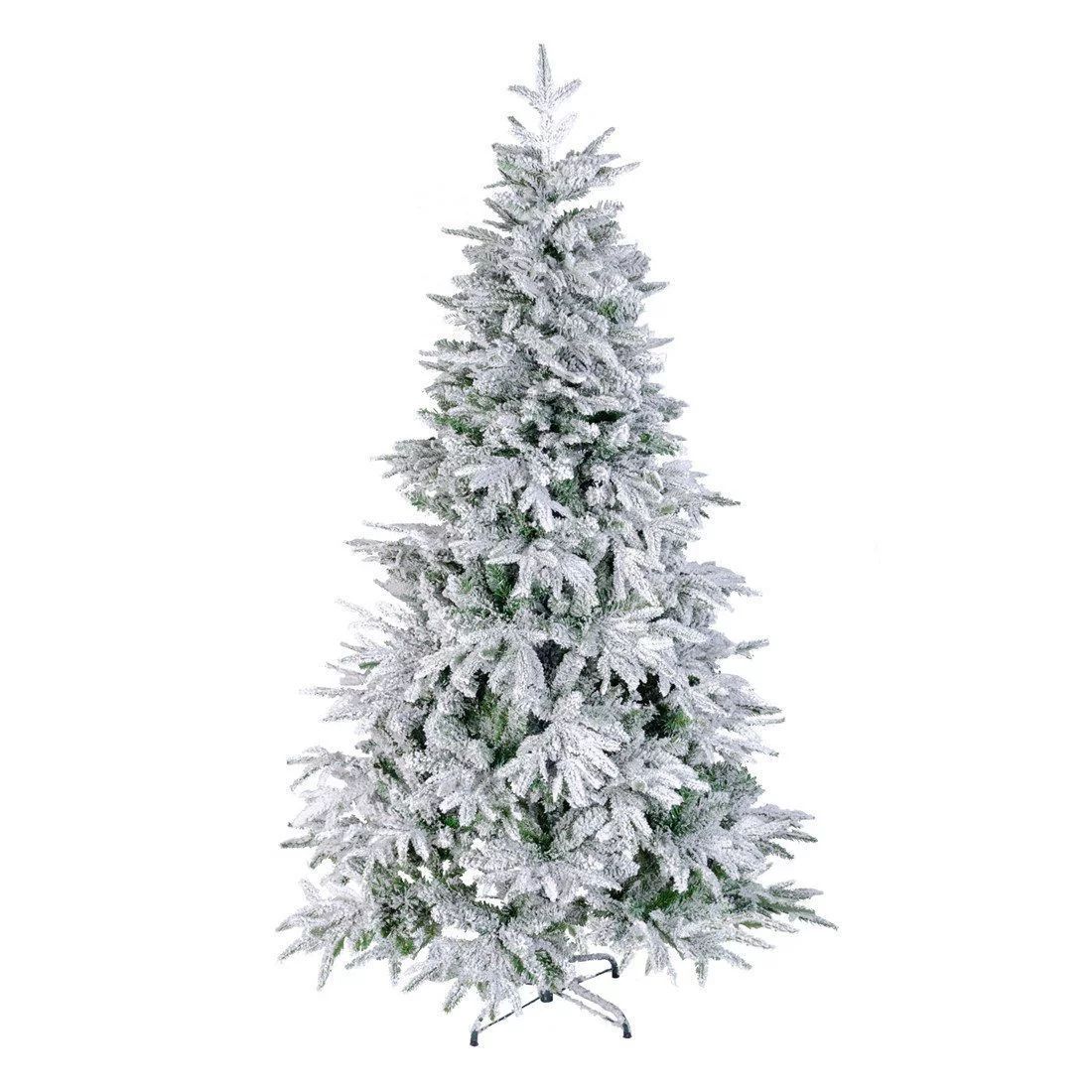 7 Foot FT Artificial Christmas Trees Flocked Snow White Tree PE PVC 1080 Tips | Walmart (US)