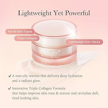 Medicube Triple Collagen Cream - Hydrating & Firming Moisturizer with Hyaluronic Acid, Premium El... | Amazon (US)