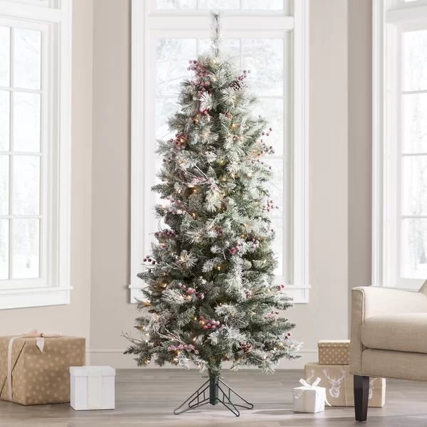 84'' Lighted Artificial Pine Christmas Tree | Wayfair North America