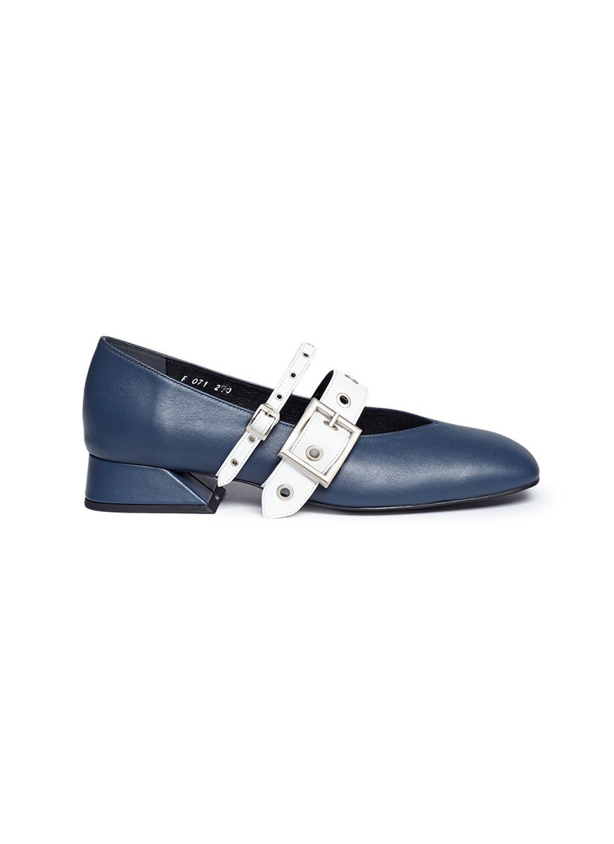 Colourblock eyelet strap leather Mary Jane pumps | Lane Crawford (US)