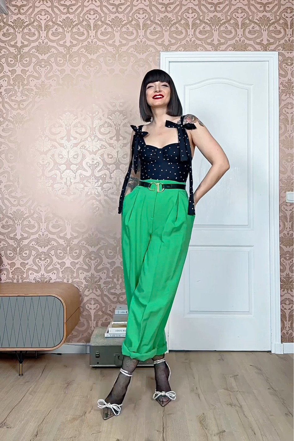 Heart print bustier top with lime green high waist pants 
Get 15% off on the top with code 
23SS1435


#LTKFind #LTKSeasonal #LTKeurope