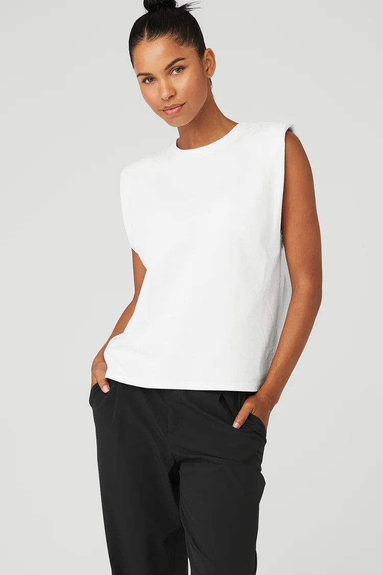Headliner Shoulder Pad Sleeveless Tee | Alo Yoga (US)