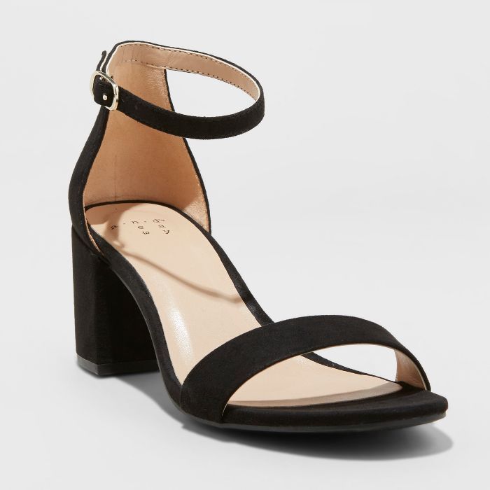 Women's Michaela Faux Leather Mid Block Heel Sandal Pumps - A New Day™ | Target
