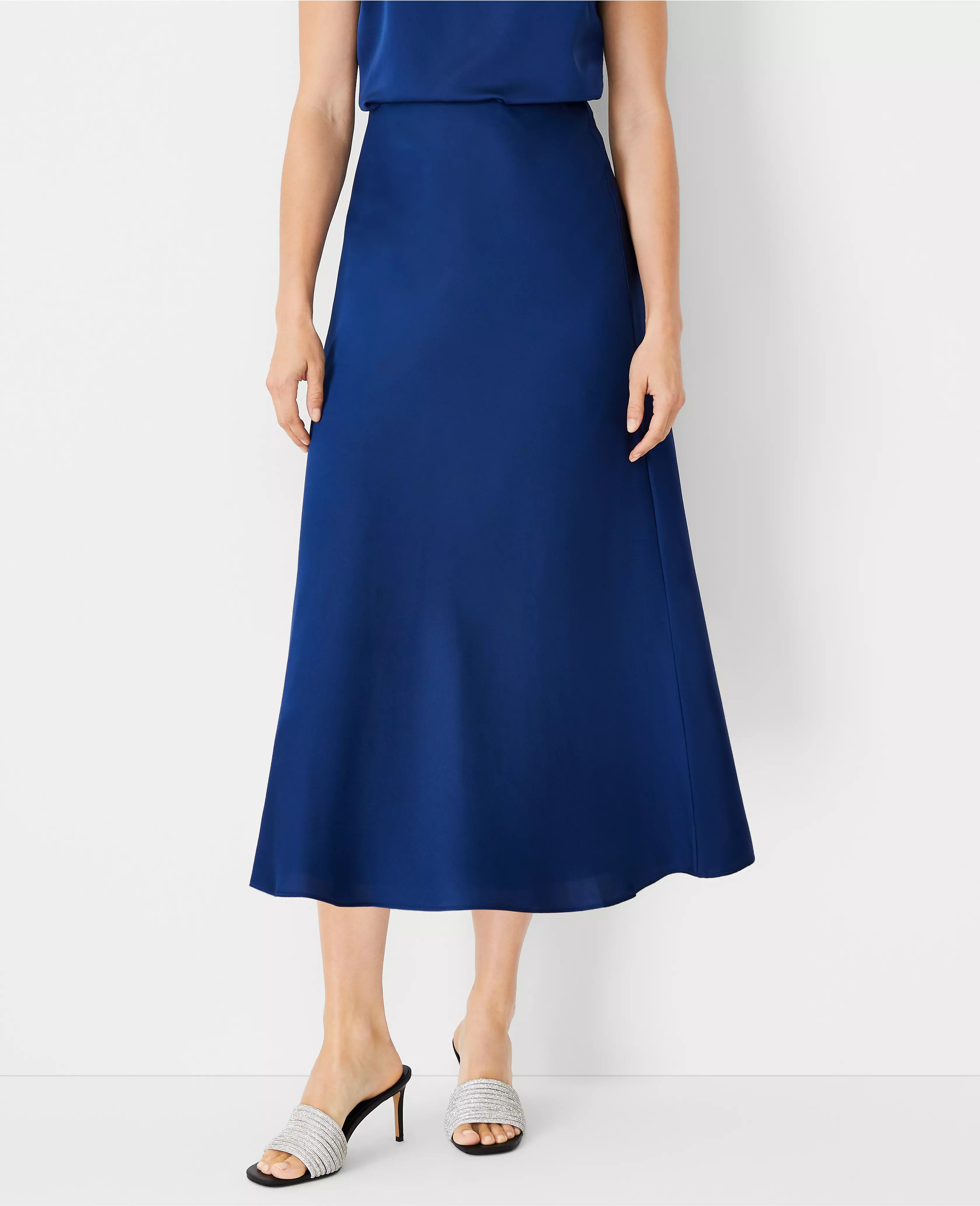 Petite Bias Midi Slip Skirt | Ann Taylor (US)