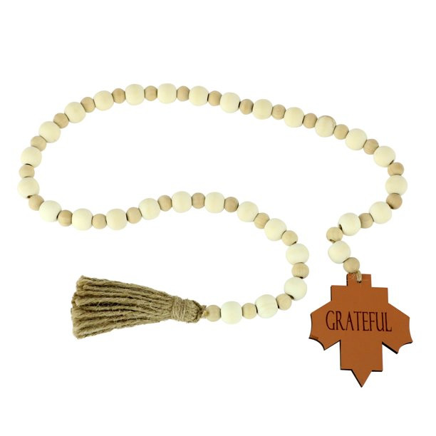 Way To Celebrate Harvest Decorative Wood Bead Garland, Grateful | Walmart (US)