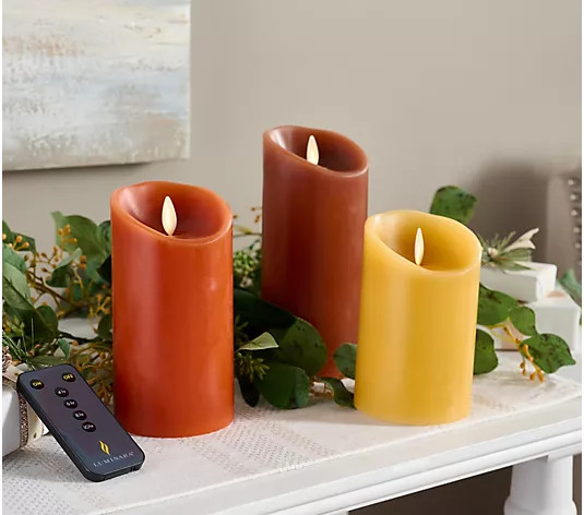 Luminara Set of 3 Colorscape Flameless Candles - QVC.com | QVC