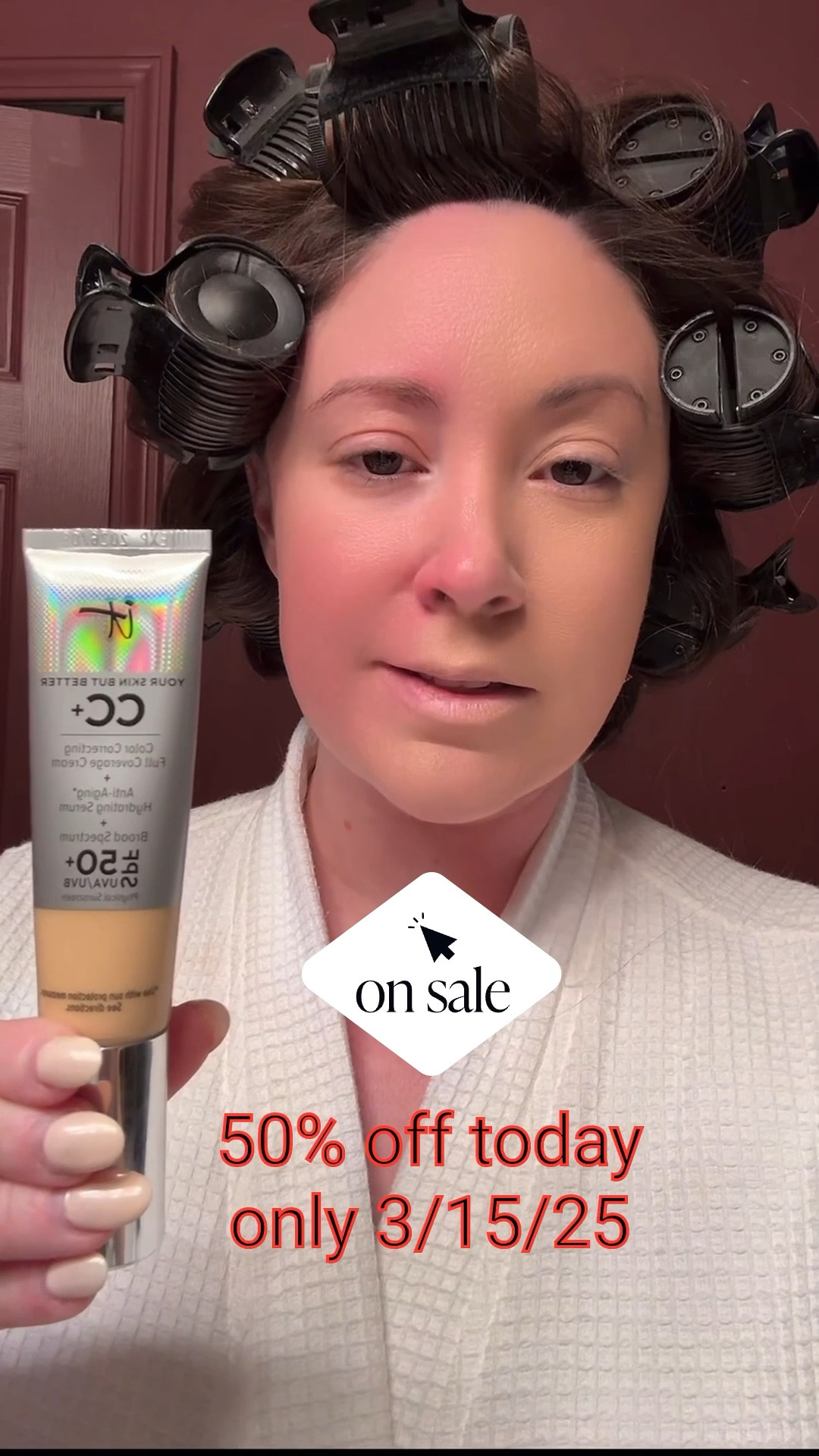 HUGE SALE!  Today only 3/15/25 get 50% off my favorite foundation from It Cosmetics!  Their Cc cream has been a staple in my clean girl makeup routine for years!  It blends like a dream, has a huge shade range, and feels weightless on the skin.  It’s buildable medium to full coverage and looks like your skin but better.  The redness coverage is wild!   Don’t miss the deal!  #itcosmetics #cccream #foundation #makeup

#LTKBeauty #LTKSaleAlert