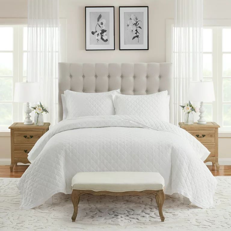 My Texas House Penelope White 3-Piece Quilt Set, Full/Queen | Walmart (US)